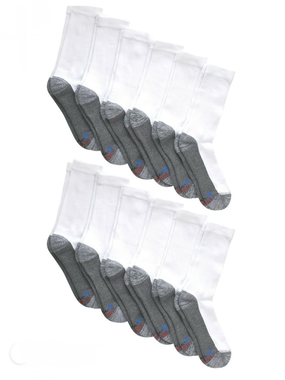 Hanes Men's Big and Tall X-Temp Cushioned with Arch & Vent Crew Socks, 12 Pack